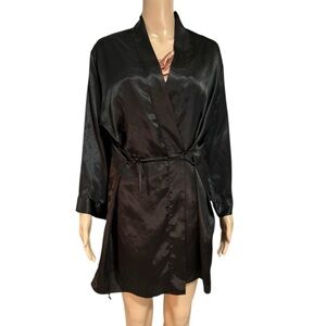 Elegant Black Satin Robe